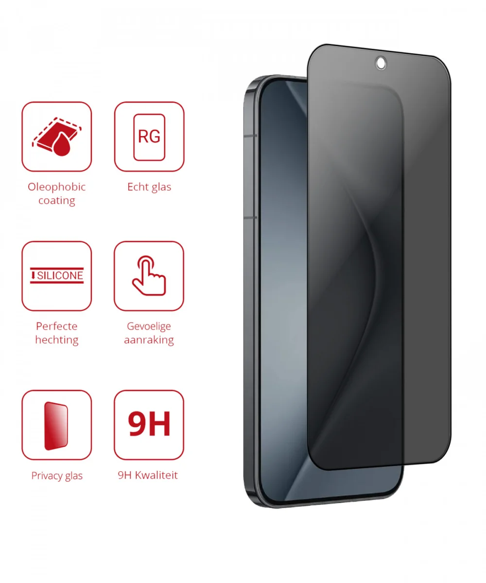 Rosso Huawei Pura 70 Pro 9H Tempered Glass Screen Protector Privacy afbeelding 2