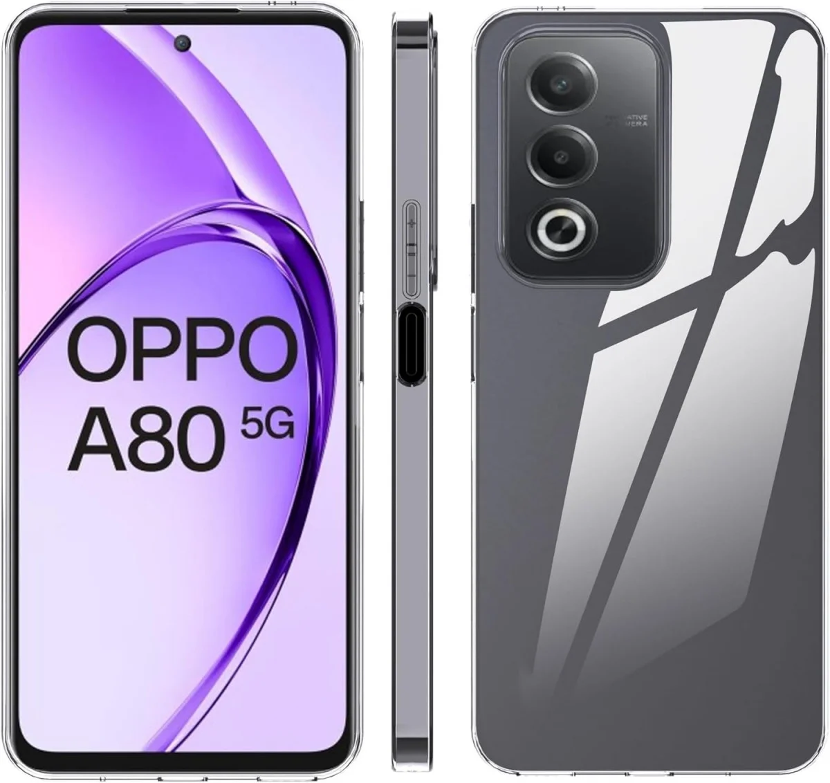 Oppo A80 Hoesje Dun TPU Back Cover Transparant afbeelding 3