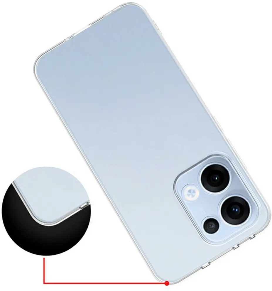 Oppo Reno 13 Hoesje Dun TPU Back Cover Transparant afbeelding 4