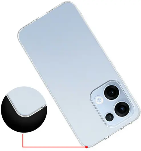 Oppo Reno 13 Hoesje Dun TPU Back Cover Transparant afbeelding 4