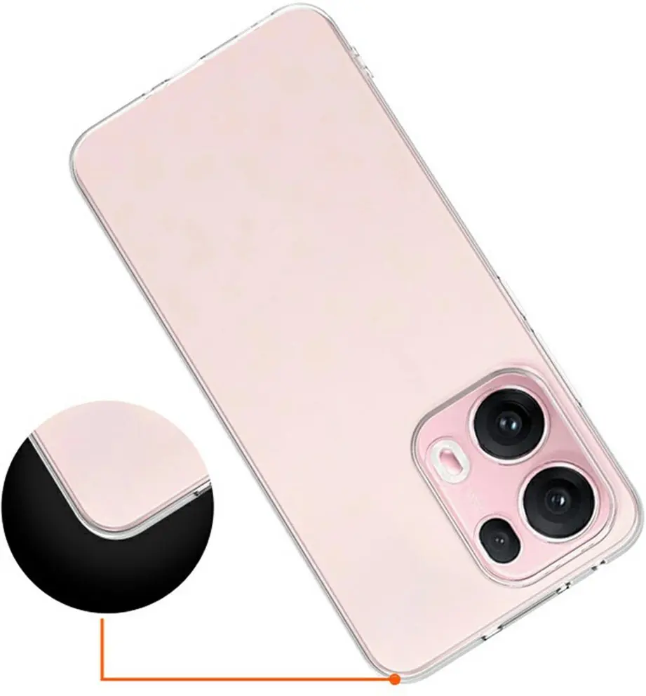 Oppo Reno 13 Pro Hoesje Dun TPU Back Cover Transparant afbeelding 5