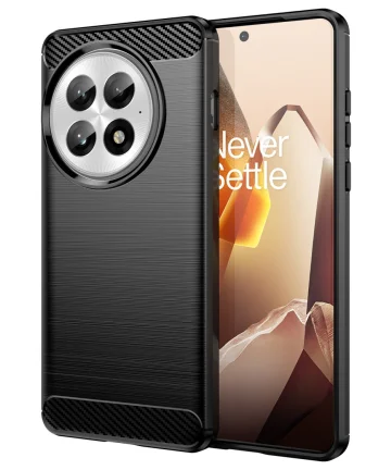 OnePlus 13 Hoesje Geborsteld TPU Flexibele Back Cover Zwart Hoesjes