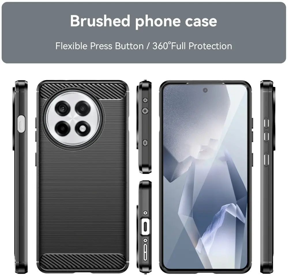 OnePlus 13R Hoesje Geborsteld TPU Flexibele Back Cover Zwart afbeelding 8