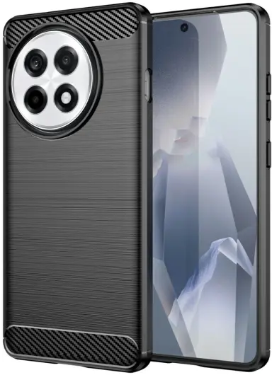 OnePlus 13R Hoesje Geborsteld TPU Flexibele Back Cover Zwart afbeelding 1