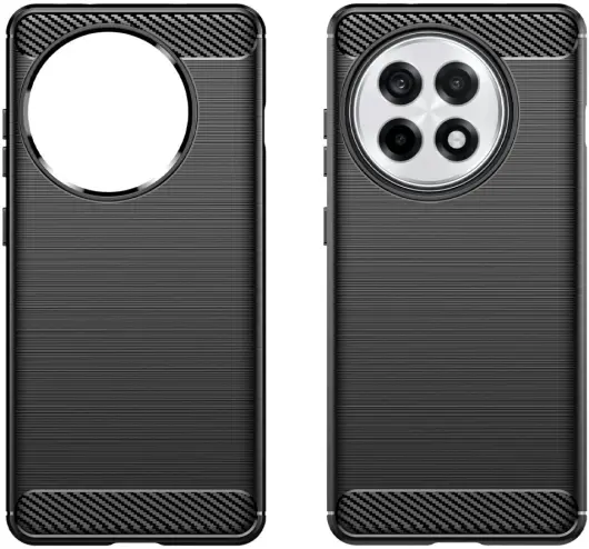OnePlus 13R Hoesje Geborsteld TPU Flexibele Back Cover Zwart afbeelding 2