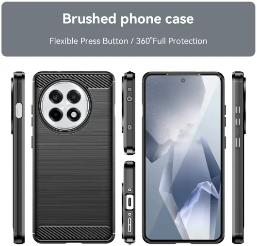 OnePlus 13R Hoesje Geborsteld TPU Flexibele Back Cover Zwart afbeelding 8
