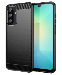 Samsung Galaxy A26 Hoesje Geborsteld TPU Flexibele Back Cover Zwart