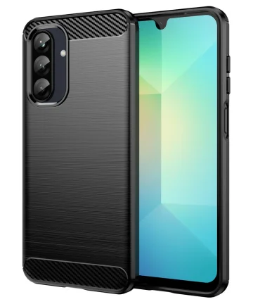 Samsung Galaxy A26 Hoesje Geborsteld TPU Flexibele Back Cover Zwart Hoesjes