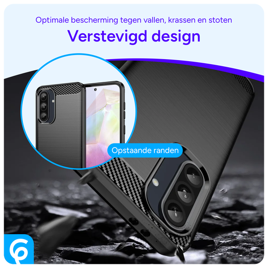 Samsung Galaxy A56 Hoesje Geborsteld TPU Flexibele Back Cover Zwart afbeelding 2