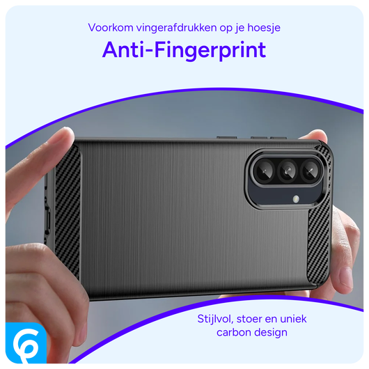 Samsung Galaxy A56 Hoesje Geborsteld TPU Flexibele Back Cover Zwart afbeelding 4