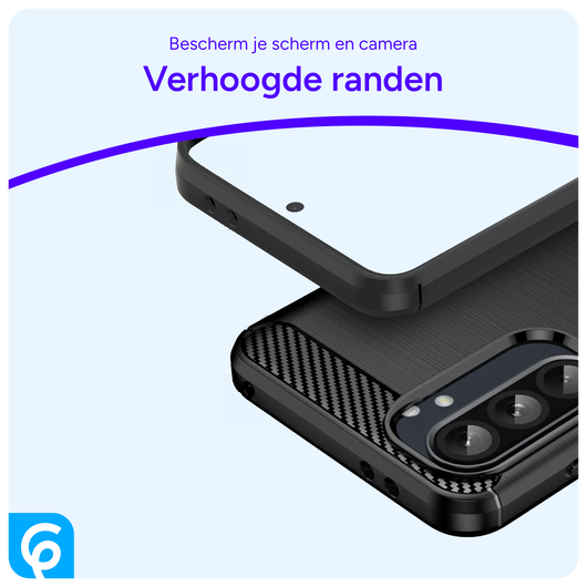 Samsung Galaxy A56 Hoesje Geborsteld TPU Flexibele Back Cover Zwart afbeelding 5