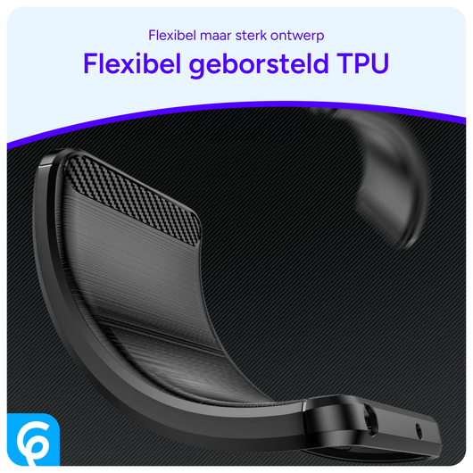 Samsung Galaxy A56 Hoesje Geborsteld TPU Flexibele Back Cover Zwart afbeelding 6