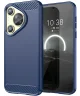 Huawei P70 Hoesje Geborsteld TPU Flexibele Back Cover Blauw