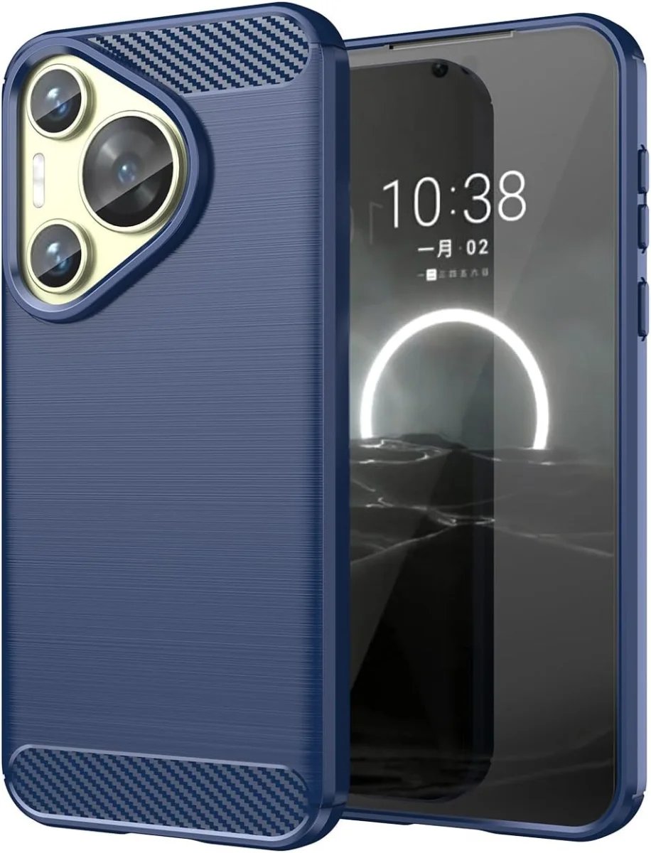 Huawei Pura 70 Hoesje Geborsteld TPU Flexibele Back Cover Blauw afbeelding 1