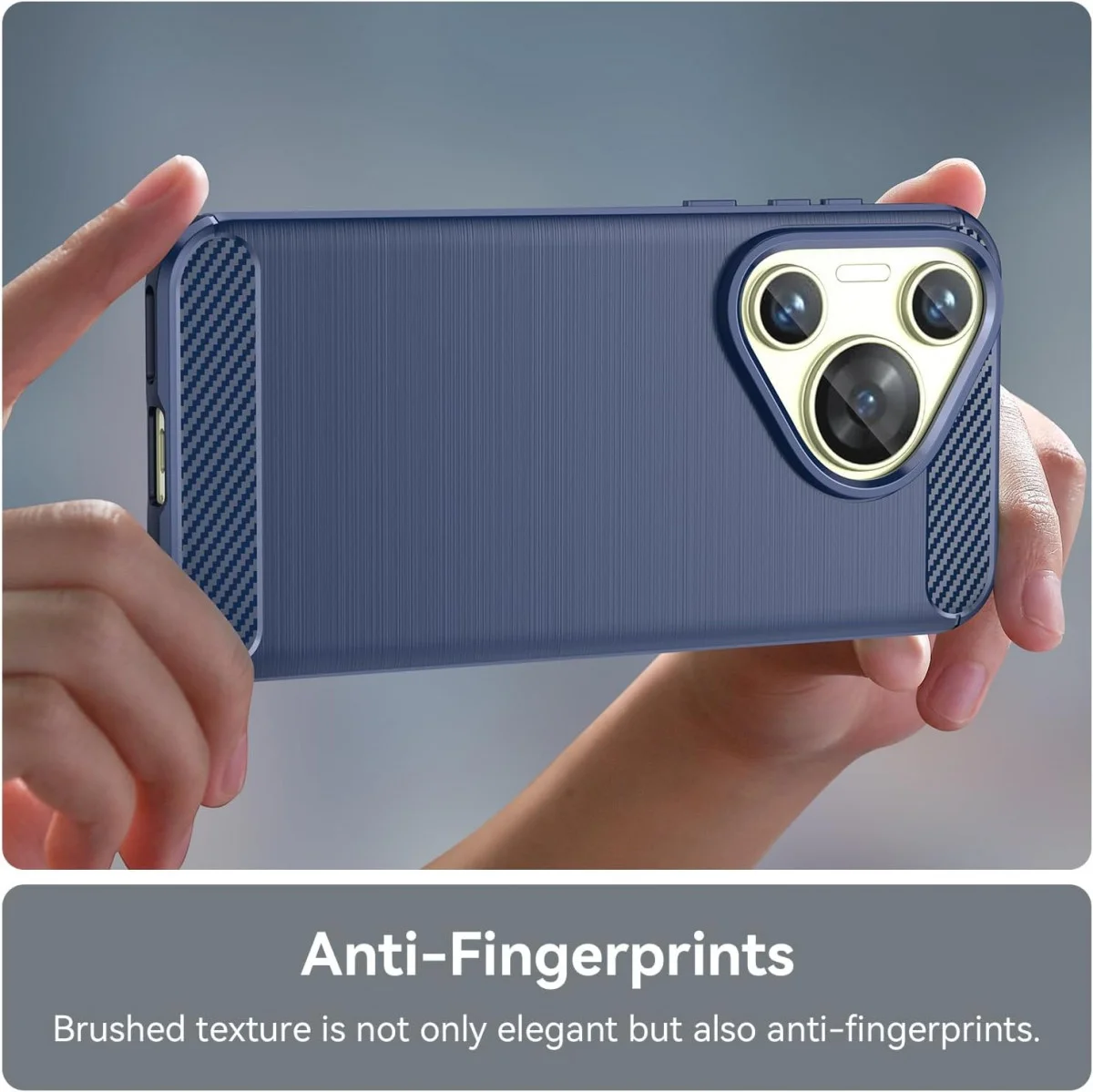 Huawei Pura 70 Hoesje Geborsteld TPU Flexibele Back Cover Blauw afbeelding 5