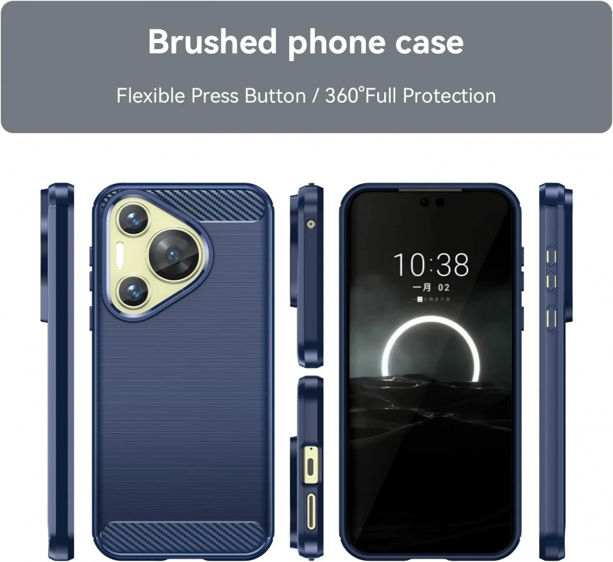 Huawei Pura 70 Hoesje Geborsteld TPU Flexibele Back Cover Blauw afbeelding 8