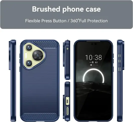 Huawei Pura 70 Hoesje Geborsteld TPU Flexibele Back Cover Blauw afbeelding 8