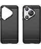 Huawei P70 Pro Hoesje Geborsteld TPU Flexibele Back Cover Zwart