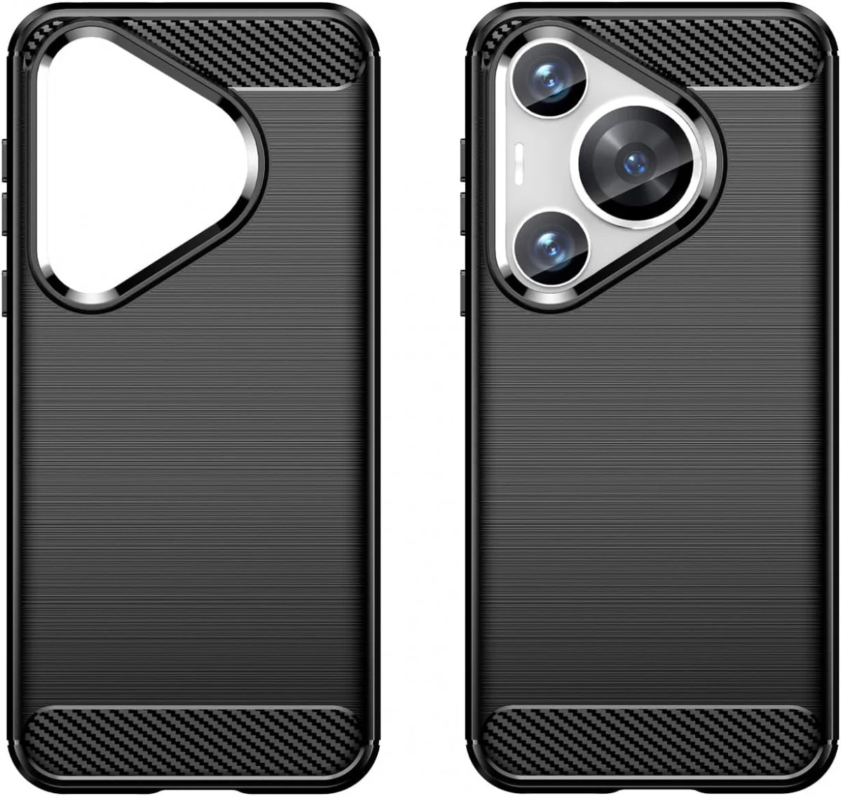 Huawei Pura 70 Pro Hoesje Geborsteld TPU Flexibele Back Cover Zwart afbeelding 9