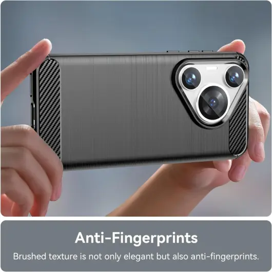 Huawei Pura 70 Pro Hoesje Geborsteld TPU Flexibele Back Cover Zwart afbeelding 5