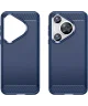 Huawei P70 Pro Hoesje Geborsteld TPU Flexibele Back Cover Blauw