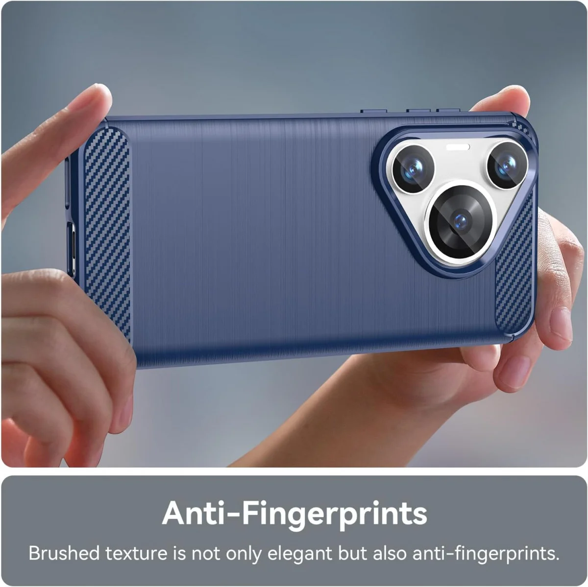 Huawei Pura 70 Pro Hoesje Geborsteld TPU Flexibele Back Cover Blauw afbeelding 5