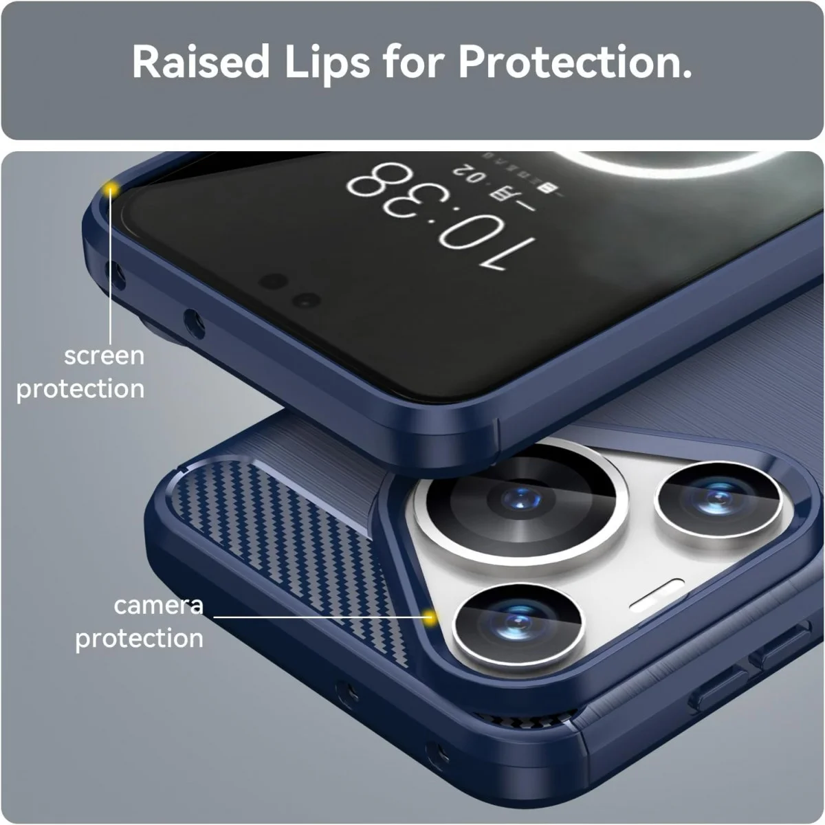 Huawei Pura 70 Pro Hoesje Geborsteld TPU Flexibele Back Cover Blauw afbeelding 6