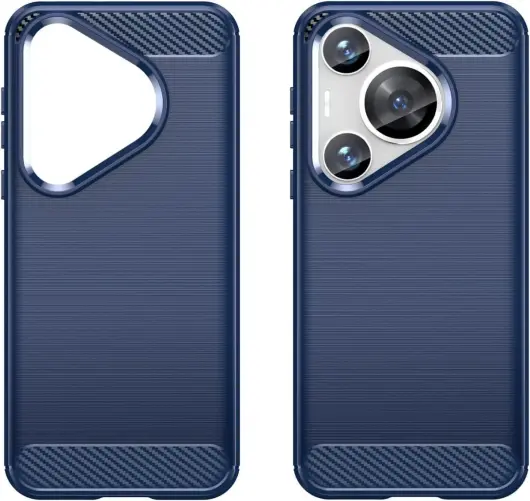 Huawei Pura 70 Pro Hoesje Geborsteld TPU Flexibele Back Cover Blauw afbeelding 9