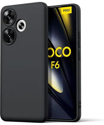 Xiaomi Poco F6 Pro Hoesje Dun TPU Back Cover Matte Zwart Hoesjes