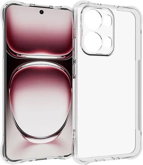 Oppo Reno 13 Pro Hoesje Schokbestendig en Dun TPU Back Cover Transparant afbeelding 1