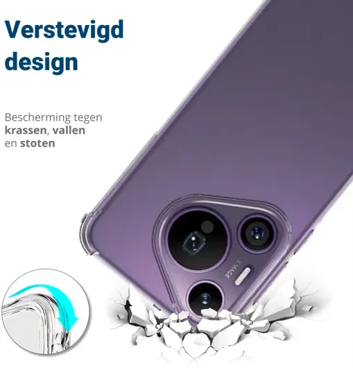 Huawei Pura 70 Pro Hoesje Schokbestendig en Dun TPU Back Cover Transparant afbeelding 2