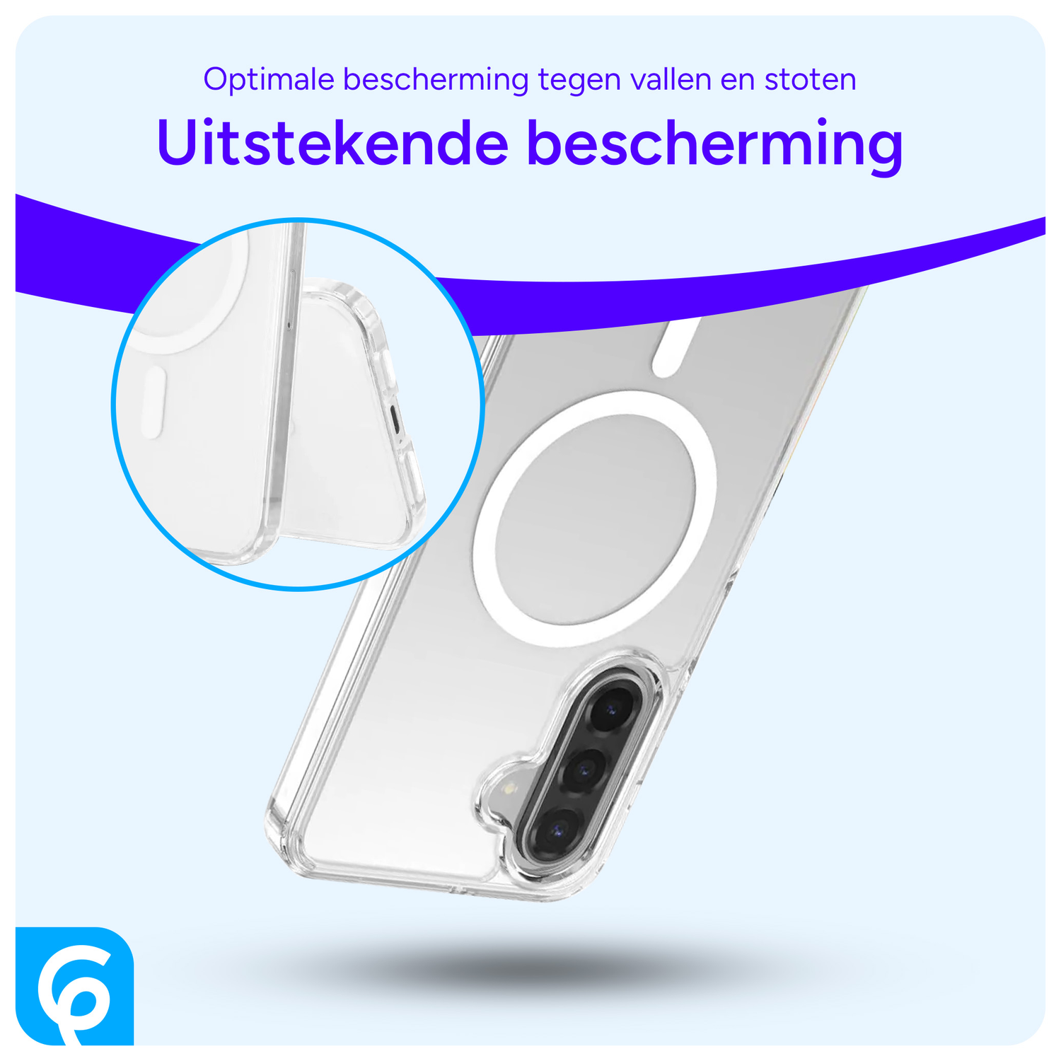 Samsung Galaxy A56 Hoesje Hard Back Cover met MagSafe Transparant afbeelding 3