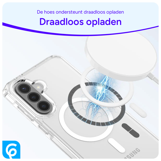 Samsung Galaxy A56 Hoesje Hard Back Cover met MagSafe Transparant afbeelding 2