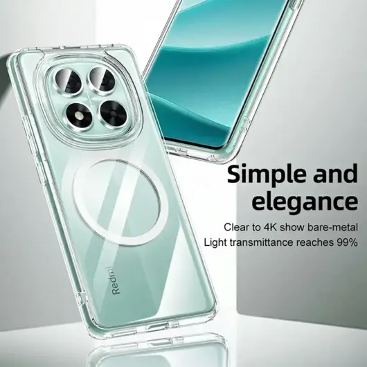 Xiaomi Poco X7 / Redmi Note 14 Pro 5G Hoesje Hard Back Cover MagSafe Transparant afbeelding 2