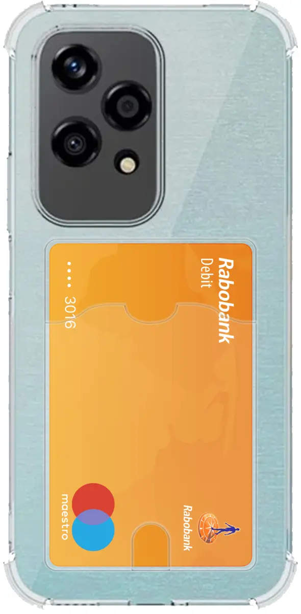 Honor 200 Lite Hoesje Dun TPU met Pasjeshouder Back Cover Transparant afbeelding 1