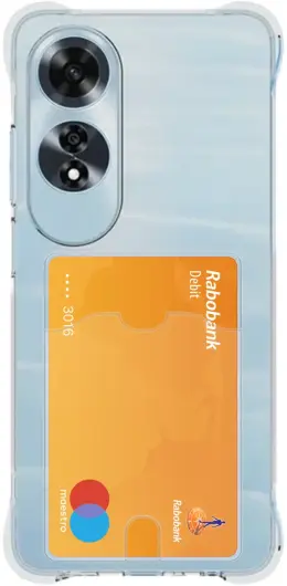 Oppo A60 4G Hoesje Dun TPU met Pasjeshouder Back Cover Transparant afbeelding 1