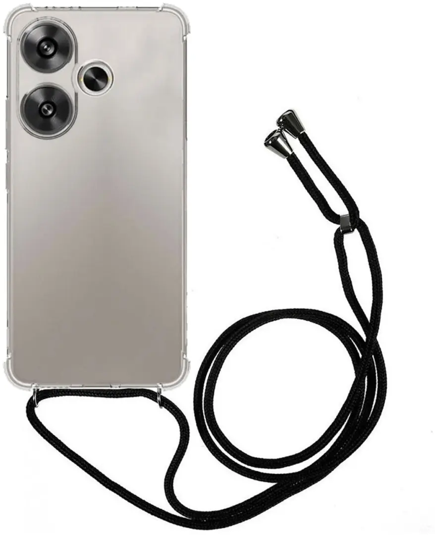 Xiaomi Poco F6 Hoesje met Koord Schokbestendig TPU Transparant afbeelding 1