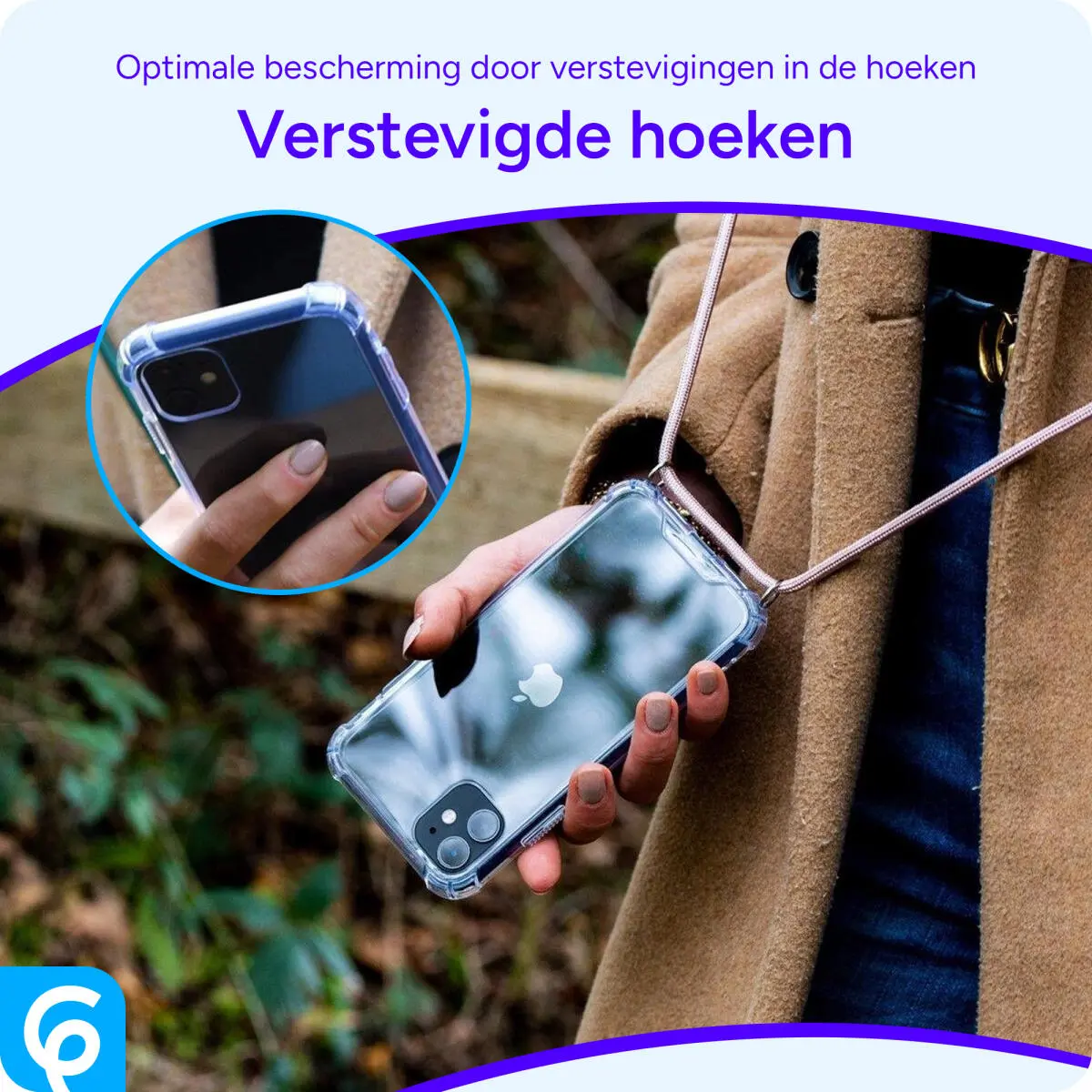 Xiaomi Poco F6 Hoesje met Koord Schokbestendig TPU Transparant afbeelding 3