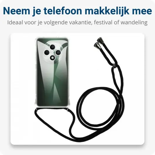 Oppo Reno 12 F Hoesje met Koord Schokbestendig TPU Transparant afbeelding 7