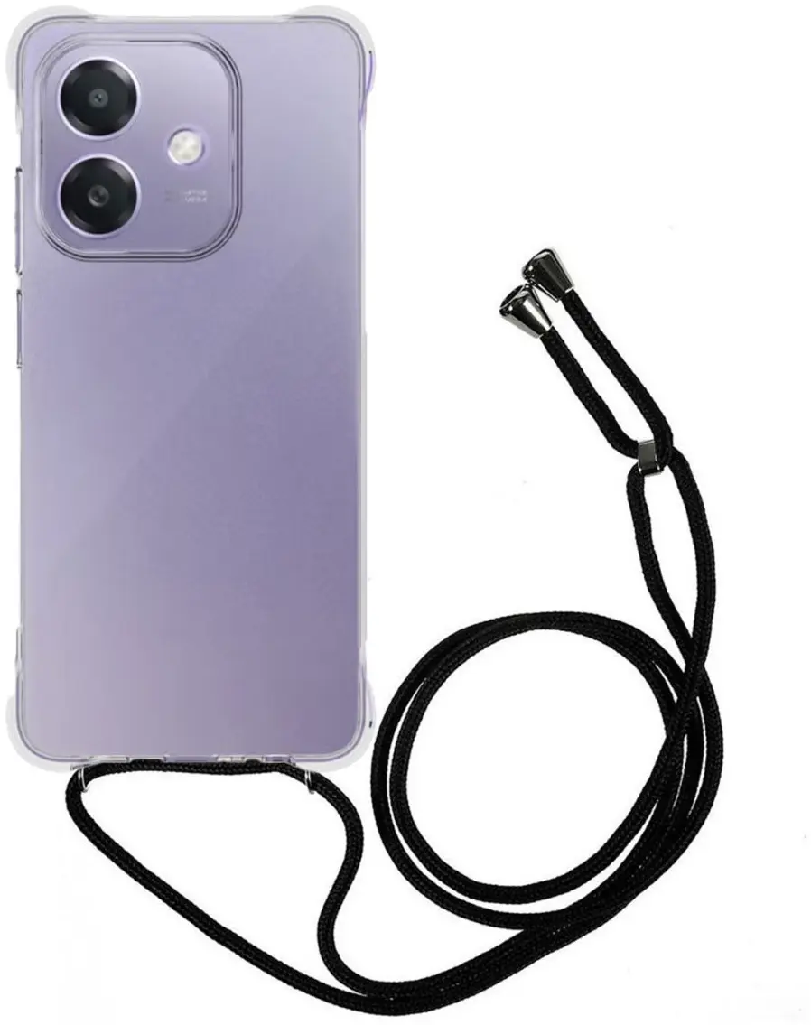 Oppo A60 4G Hoesje met Koord Schokbestendig TPU Transparant afbeelding 1