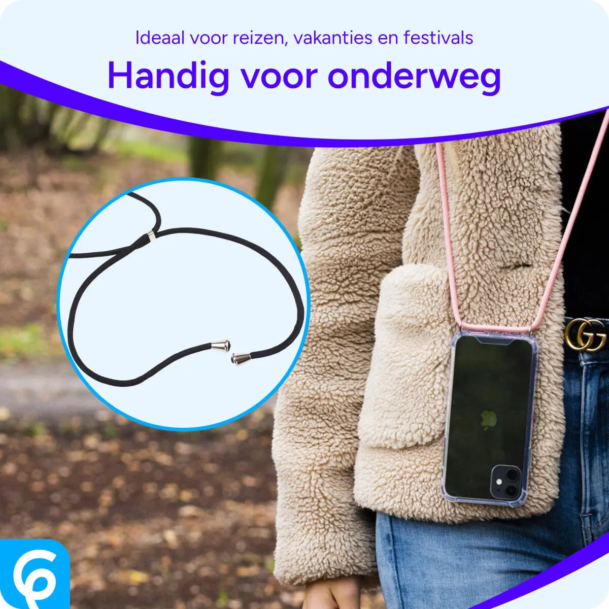 Oppo A60 4G Hoesje met Koord Schokbestendig TPU Transparant afbeelding 3