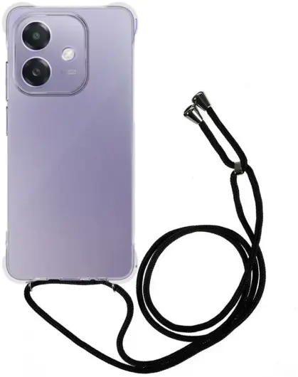 Oppo A60 4G Hoesje met Koord Schokbestendig TPU Transparant afbeelding 1