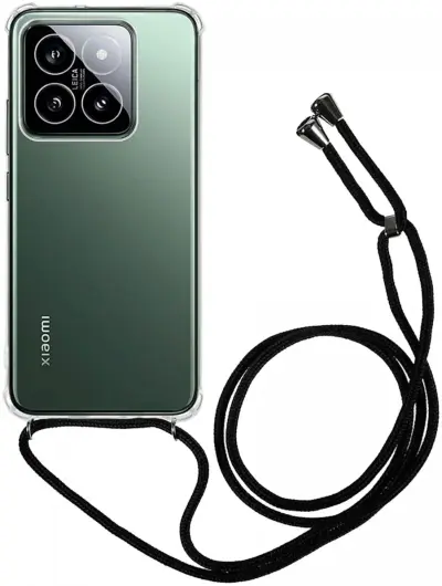 Xiaomi 14T Pro Hoesje met Koord Schokbestendig TPU Transparant afbeelding 1