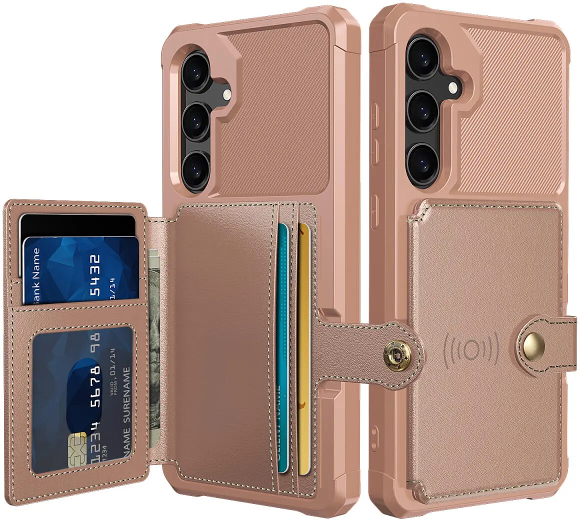 Samsung Galaxy A56 Hoesje 3-in-1 Pasjes Portemonnee Back Cover Roze afbeelding 1