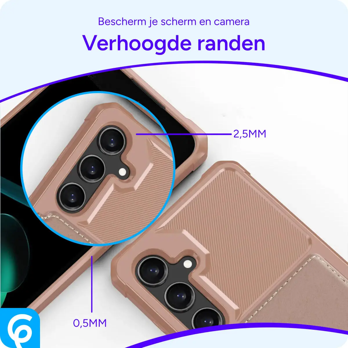 Samsung Galaxy A56 Hoesje 3-in-1 Pasjes Portemonnee Back Cover Roze afbeelding 5