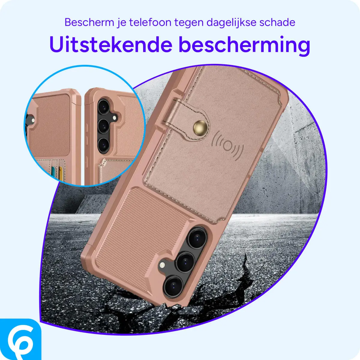 Samsung Galaxy A56 Hoesje 3-in-1 Pasjes Portemonnee Back Cover Roze afbeelding 6
