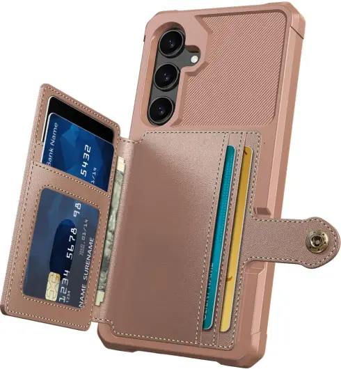 Samsung Galaxy A56 Hoesje 3-in-1 Pasjes Portemonnee Back Cover Roze afbeelding 7