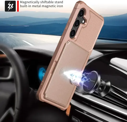 Samsung Galaxy A56 Hoesje 3-in-1 Pasjes Portemonnee Back Cover Roze afbeelding 2