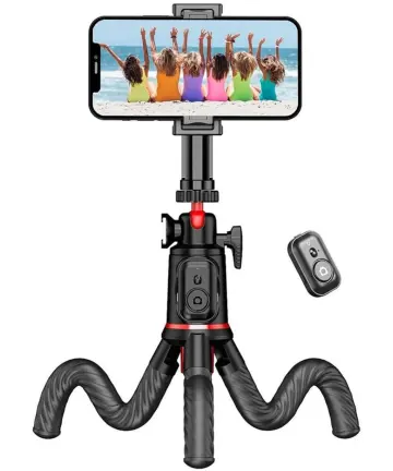 SBG Flexibele Draagbare Octopus Tripod Houder met Selfie Functie Zwart Houders