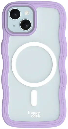 HappyCase Wavy Apple iPhone 15 / 14 / 13 Hoesje MagSafe Back Cover Paars afbeelding 13